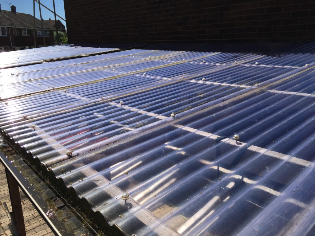 Window Cleaner in Shrewsbury, image of AG Window Cleaning - Car Port Roof After picture