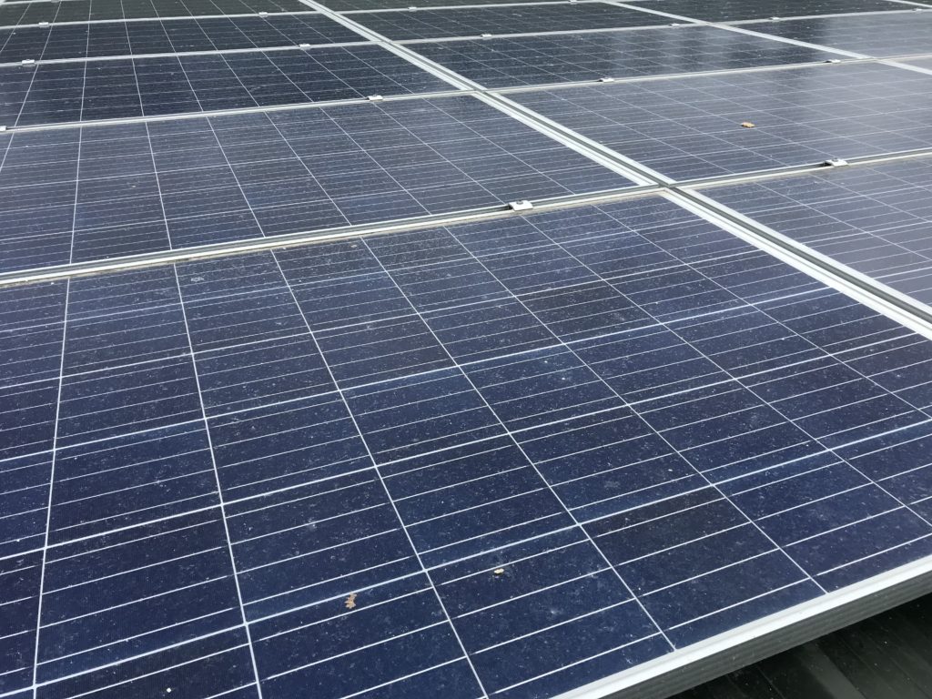 Window Cleaner in Shrewsbury, image of AG Window Cleaning - Solar panel cleaning - before picture