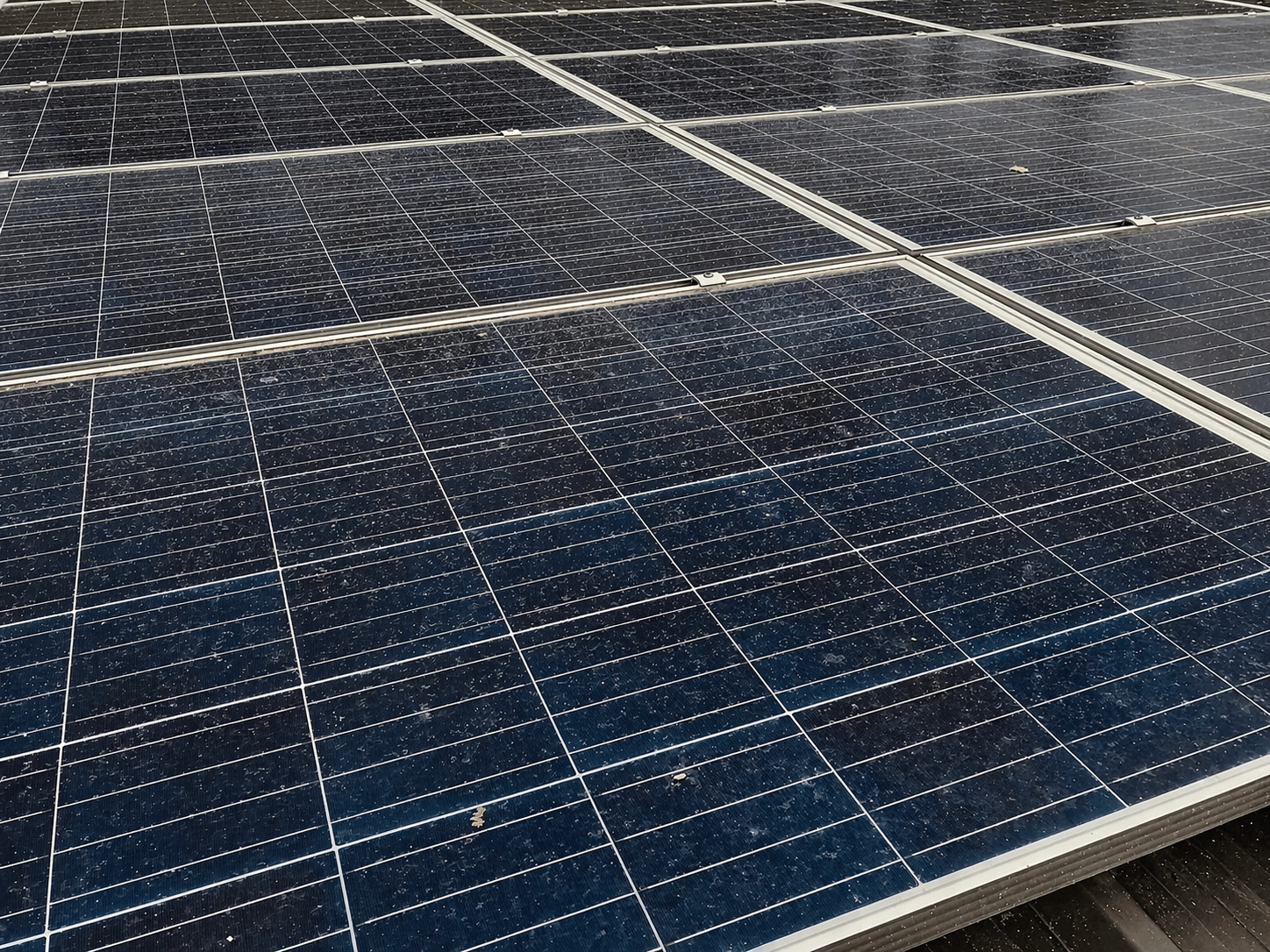 solar panel cleaning before image by AG Window Cleaning