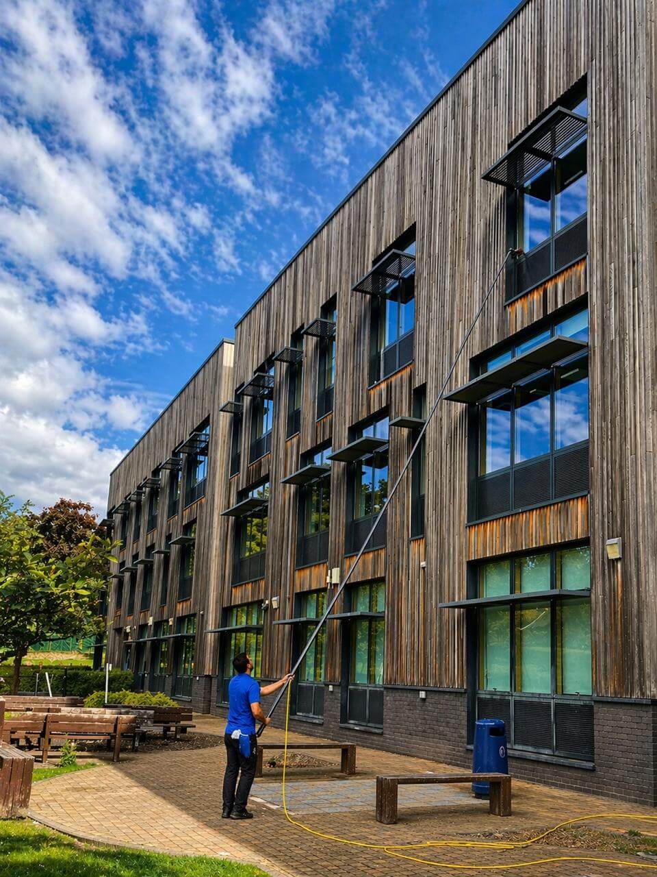AG Window Cleaning Shrewsbury Commercial Heigh Reaching School Contract